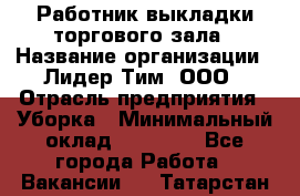 Работник выкладки торгового зала › Название организации ­ Лидер Тим, ООО › Отрасль предприятия ­ Уборка › Минимальный оклад ­ 28 050 - Все города Работа » Вакансии   . Татарстан респ.